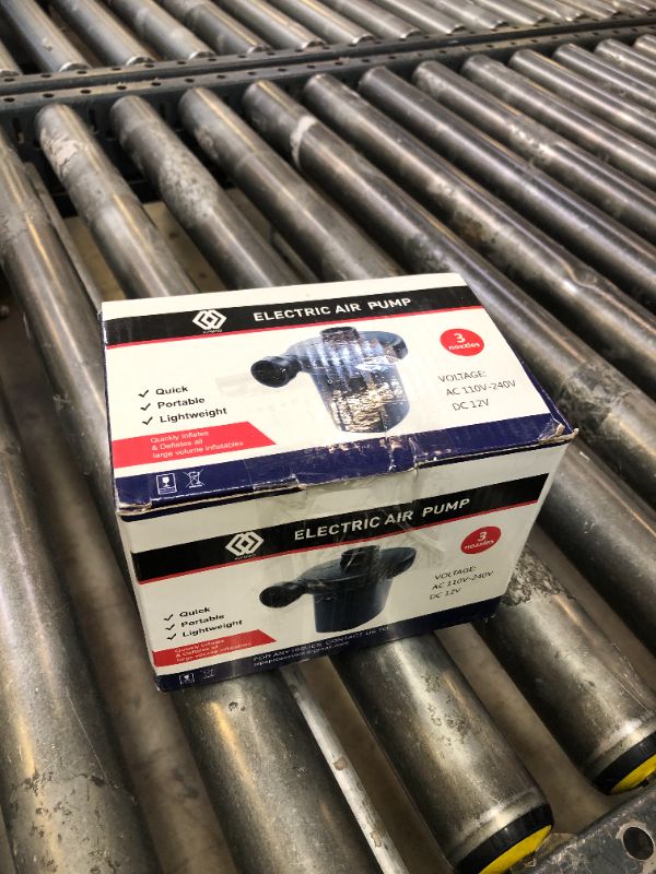 Photo 1 of MISSING CAR CABLE-----------------------------------AGPTEK Electric Air Pump,Portable Air Pump with 3 Nozzles, 4.5kPa Quick-Fill,110V AC/12V DC Inflator/Deflator Pumps for Outdoor Camping, Inflatable Air Mattress Beds, Boats, Swimming Ring