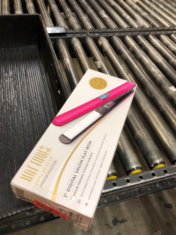 Photo 1 of Hot Tools Pro Artist Titanium Digital Flat Iron | One Pass, Micro Shine Styles (1 in)