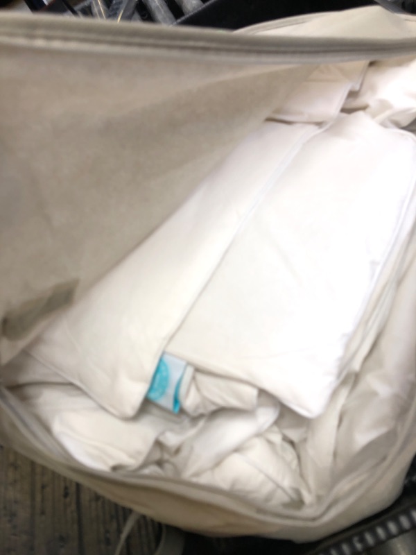 Photo 1 of MARTHA STEWART Luxurious Goose Feathers Down Fiber Comforter Twin Size 100% Cotton Duvet Insert, Hotel Quality Hypoallergenic Comforter, 43 oz All Seasons Medium Warmth 68 x 90 Inch White