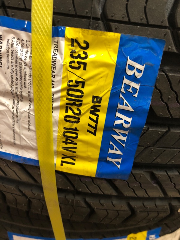 Photo 1 of SET OF 2---- Bearway BW777 tire with the size specification 235/50R20 104V X2