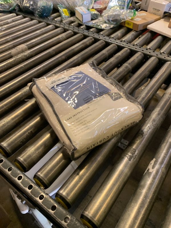 Photo 1 of 100% Blackout Shield Linen Blackout Curtains for Bedroom 84 Inches Long, Back Tab/Rod Pocket Living Room Drapes, Thermal Insulated Blackout Curtains 2 Panels Set, 50" W x 84" L, Cream