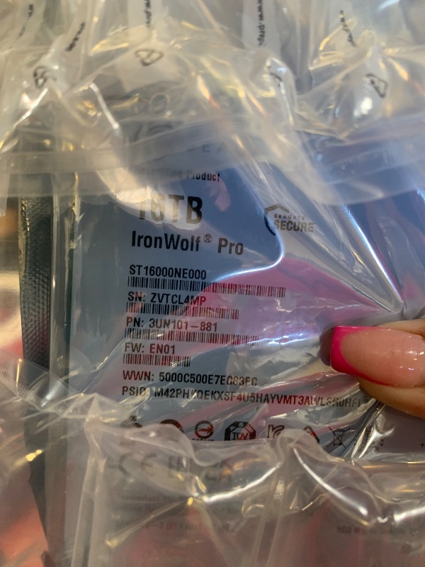 Photo 1 of Seagate (Recertified IronWolf Pro 16TB NAS Internal Hard Drive HDD – CMR 3.5 Inch SATA 6Gb/s 7200 RPM 256MB Cache for RAID Network Attached Storage (ST16000NE000)