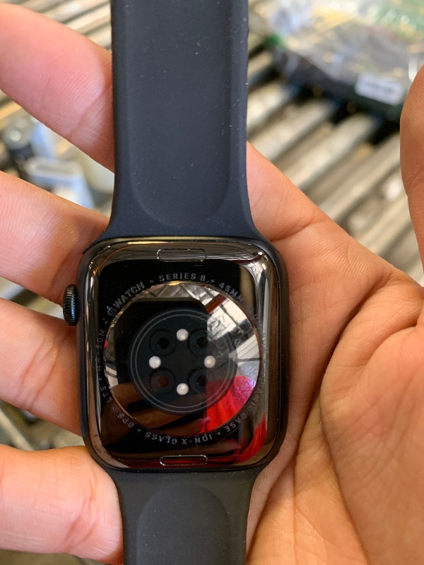 Photo 1 of Apple Watch Series 8 (GPS + Cellular, 45mm) - Midnight Aluminum Case with M/L Midnight Sport Band (Renewed Premium)