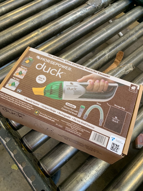 Photo 1 of Duck Compact Cordless Vacuum by Horsepower, Ultra-Powerful, Strong Suction, AS-SEEN-ON-TV, Easy To Store, Rechargeable. Home, Auto, Pet Hair, Fits In Tiny Crevices, Includes Hose, Crevice Tool & Brush