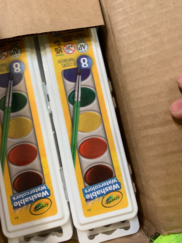 Photo 1 of Crayola 8ct Kids Watercolor Paints with Brush: Washable Water-Based Tempera Set, Multicolor, Ages 3+
