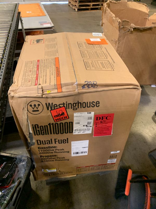 Photo 1 of Westinghouse 11000 Peak Watt Dual Fuel Portable Inverter Generator, Remote Electric Start, Transfer Switch Ready, Gas and Propane Powered, Low THD - Safe for Electronics, Parallel Capable, CO Sensor