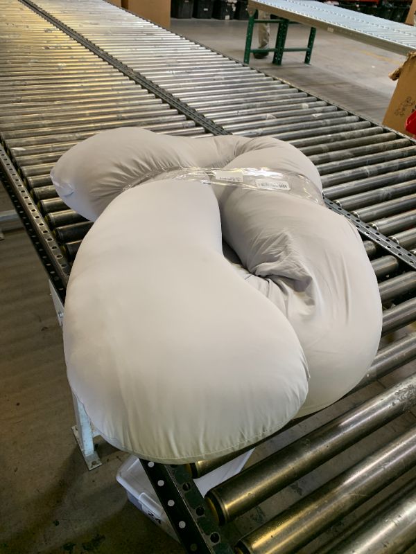 Photo 1 of MOON PARK Pregnancy Pillows for Sleeping - U Shaped Full Body Maternity Pillow with Removable Cover - Support for Back, Legs, Belly, HIPS - 57 Inch - Light Grey - Cooling Cover