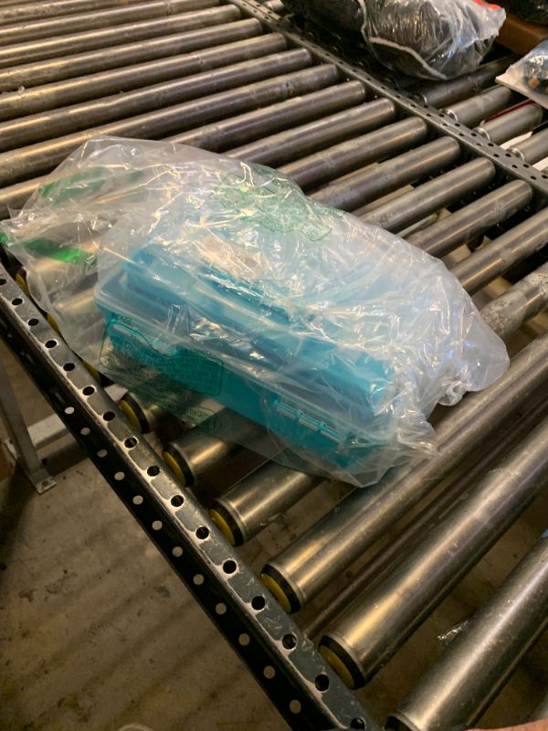 Photo 1 of 12in Three-Layer Multipurpose Storage Box Organizer Folding Tool Box/Art & Crafts Case/Sewing Supplies Organizer/Medicine Box/Family First Aid Box with 2 Trays (Blue)