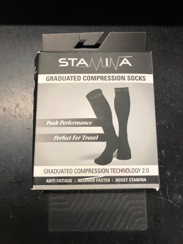 Photo 1 of Physix Gear Compression Socks - Best Men & Womens Compression Sock for Circulation, Running, Nurses, Athletic Use Sock Compression, Blood Pressure Socks, Calcetines de , All, Black, S/M