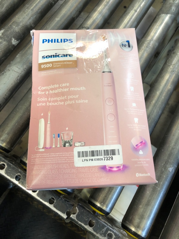 Photo 1 of Philips Sonicare DiamondClean Smart 9500 Electric Toothbrush, Sonic Toothbrush with App, Pressure Sensor, Brush Head Detection, 5 Brushing Modes and 3 Intensity Levels, Pink, Model HX9923/21