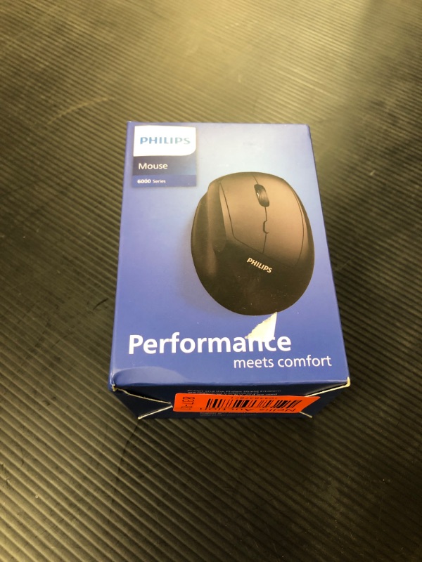 Photo 1 of PHILIPS Ergonomic Mouse - Vertical Mouse with 800/1200/1600 Adjustable DPI, 6 Silent Buttons, Auto Power Saving,Light Weight,2.4GHz Wireless Mouse for Laptop,Desktop, PC-SPK7628 Black