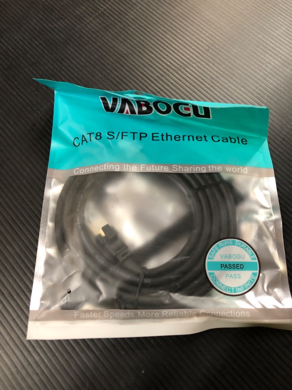 Photo 1 of Vabogu Cat 8 Ethernet Cable, 5ft Heavy Duty High Speed Internet Network Cable, 26AWG, 2000MHz 40Gbps with Gold Plated RJ45 Connectors, Shielded for Indoor & Outdoor Use