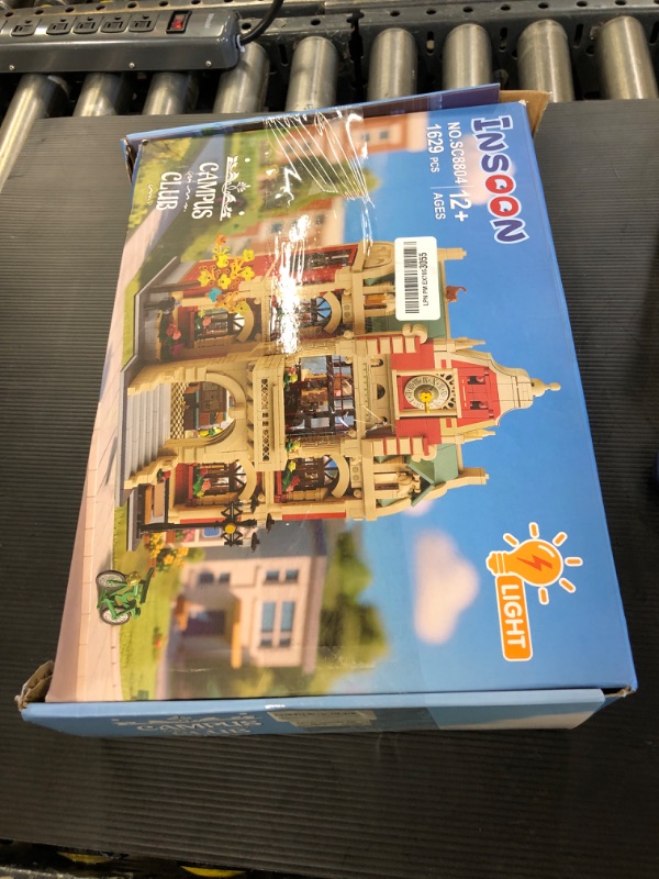 Photo 1 of University Club House Building Set with Light,1629PCS City Campus Architecture Model with Painting Drama Baking Music Club, Home Decor Construction Building Block Gift for Adults Boys Girls 12+