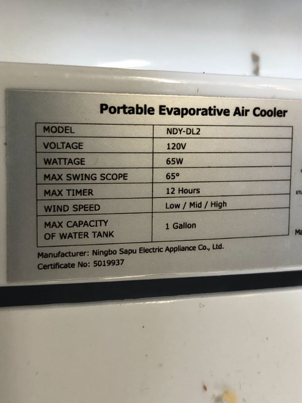 Photo 1 of FANCOLE Windowless Portable Air Conditioners with 6 Ice Packs, 12H Smart Timer for Auto-off, 26Ft Remote, Top Fill Dual Tank, 3Speeds Evaporative Air Cooler, 70°Auto Swing Swamp Cooler Air Conditioner