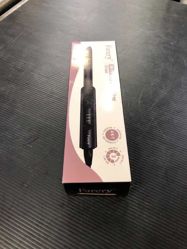Photo 1 of FARERY 1/2 Inch Ceramic Mini Hair Curler with 3 Adjustable Temp, Dual Voltage, Travel Curling Iron for Short Hair, Infused with Keratin & Argan Oil, Storage Bag