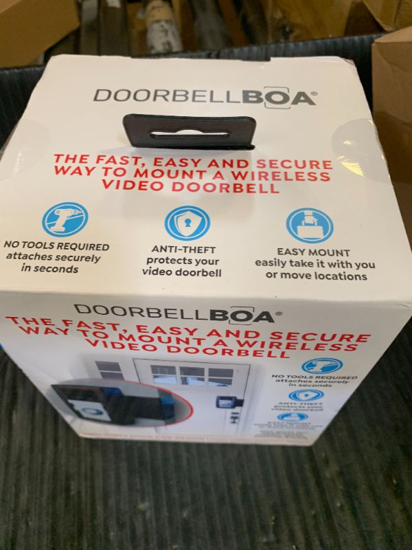 Photo 1 of DoorbellBoa Anti-Theft Video Doorbell Door Mount, No Tools or Installation, Mounts Securely in Seconds, Compatible with Ring & Other Video Doorbells (Black)