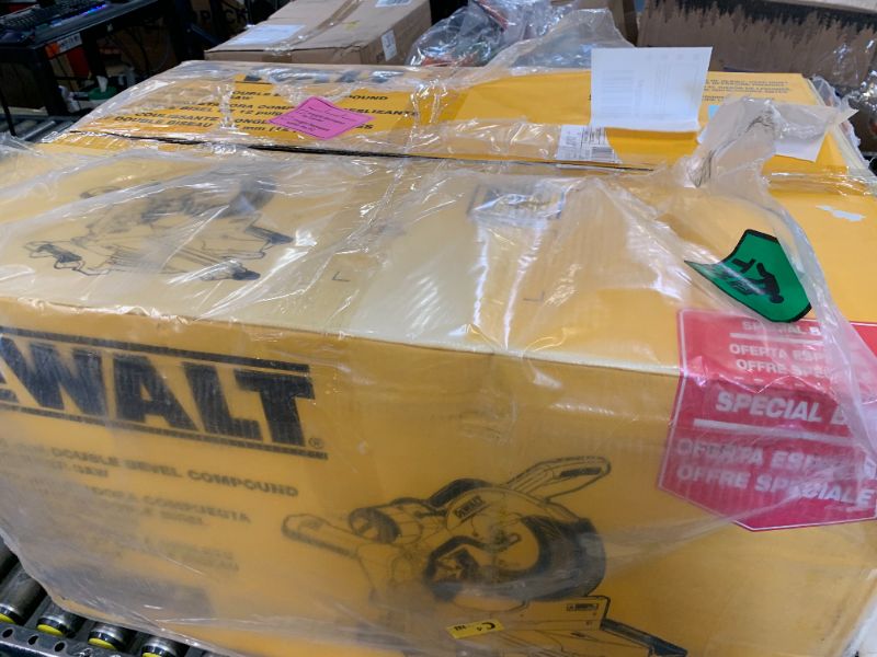 Photo 1 of 15 Amp Corded 12 in. Double Bevel Sliding Compound Miter Saw, Blade Wrench and Material Clamp
