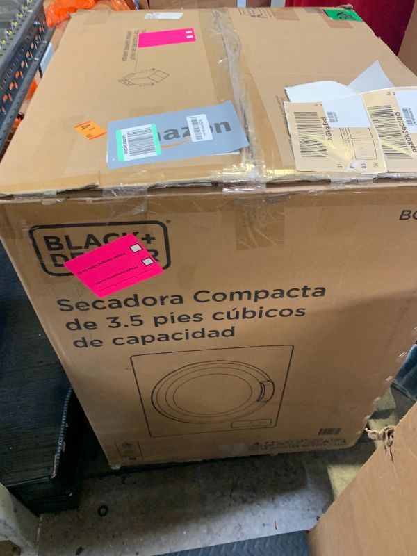 Photo 1 of BLACK+DECKER BCED37 Compact Dryer for Standard Wall Outlet, Small, 4 Modes, Load Volume 13.2 lbs., White