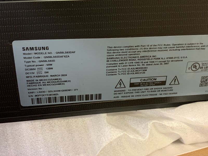Photo 1 of Samsung 50-Inch Class QLED 4K LS03D The Frame Series Quantum HDR Smart TV w/Dolby Atmos, Art Mode, Anti-Reflection, Customizable Frame, Slim Fit Wall Mount with Alexa Built-in (QN50LS03D, 2024 Model)