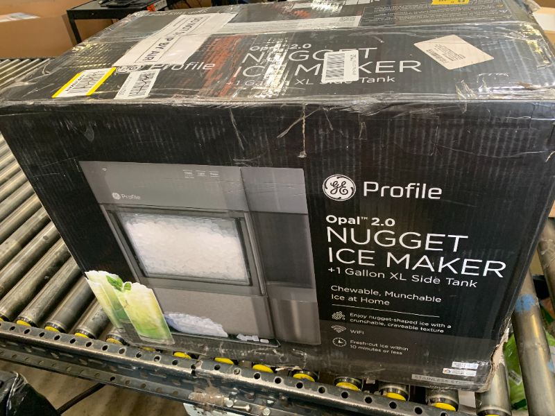 Photo 1 of GE Profile Opal 2.0 XL with 1 Gallon Tank, Chewable Crunchable Countertop Nugget Ice Maker, Scoop included, 38 lbs in 24 hours, Pellet Ice Machine with WiFi & Smart Connected, Stainless Steel