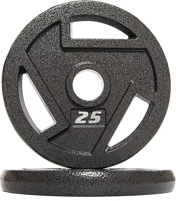 Photo 1 of 25 LBS Set of 2 Cast Iron 2-Inch Olympic Weight Plate for Strength Training & Weightlifting, Multiple Weights Available
