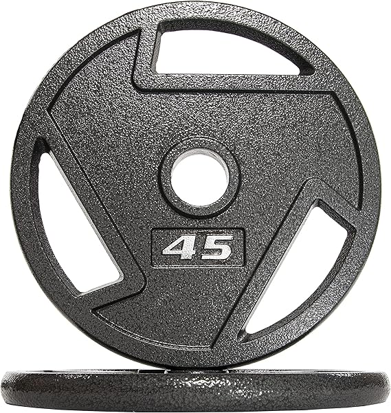 Photo 1 of Set of 2 45LBS Cast Iron 2-Inch Olympic Weight Plate for Strength Training & Weightlifting