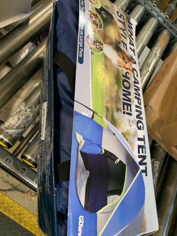 Photo 1 of GDanes Blue Dog Tent House - Portable Indoor/Outdoor Dog Bed with Soft Pad for Large Dogs, 42 x 42 x 32 Inches