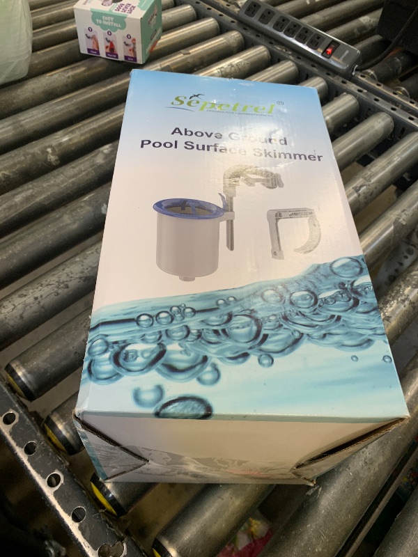 Photo 1 of Sepetrel Above Ground Pool Surface Skimmer, Wall Mount Pool Maintenance Accessories for Inflatable Collars, Tubular & Metal Frame Pools, Floating Skimmer Basket - Efficiently Removes Debris