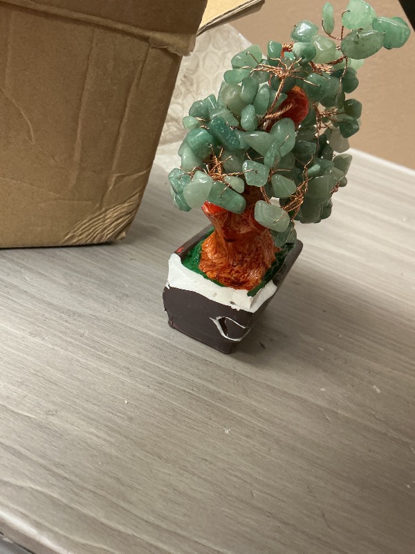 Photo 1 of Colorsheng 7 Inch Quartz Crystal Money Tree Bonsai Feng Shui Gem Decoration for Wealth and Luck (Red)