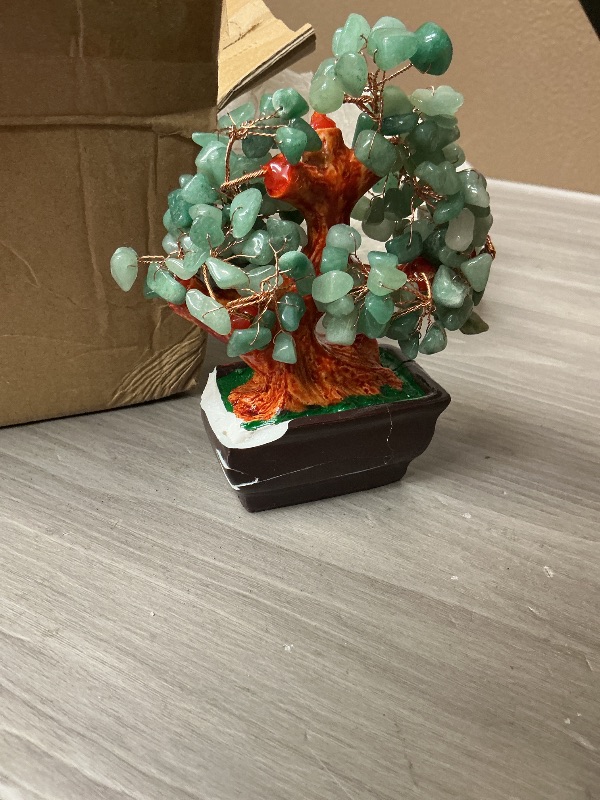Photo 1 of Colorsheng 7 Inch Quartz Crystal Money Tree Bonsai Feng Shui Gem Decoration for Wealth and Luck (Red)