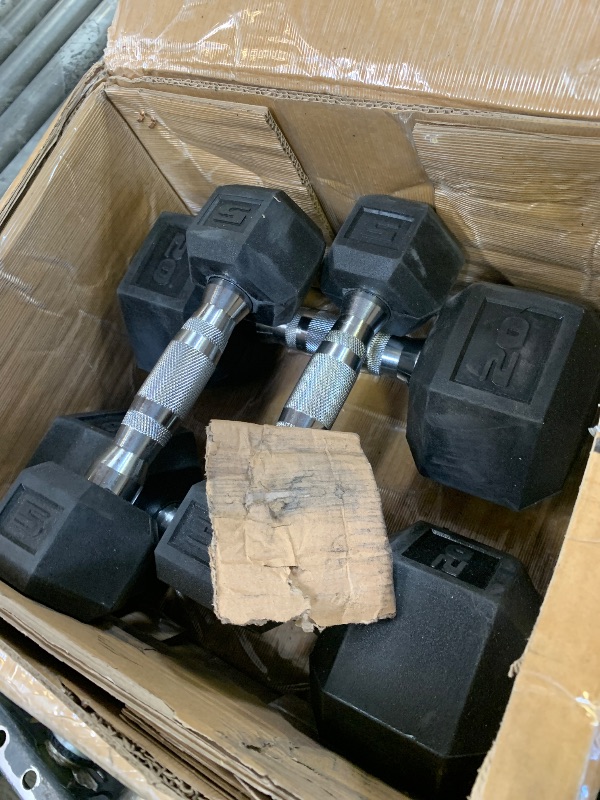 Photo 1 of CAP Barbell 50lb Coated Hex Dumbbells, 5x2 20x2,