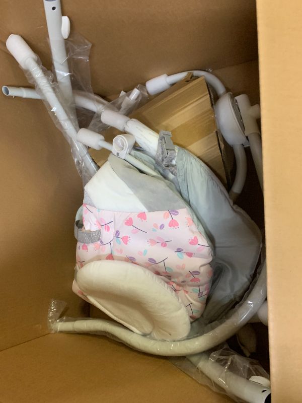 Photo 1 of Ingenuity SimpleComfort Lightweight Compact 6-Speed Multi-Direction Baby Swing, Vibrations & Nature Sounds, 0-9 Months 6-20 lbs (Pink Cassidy)