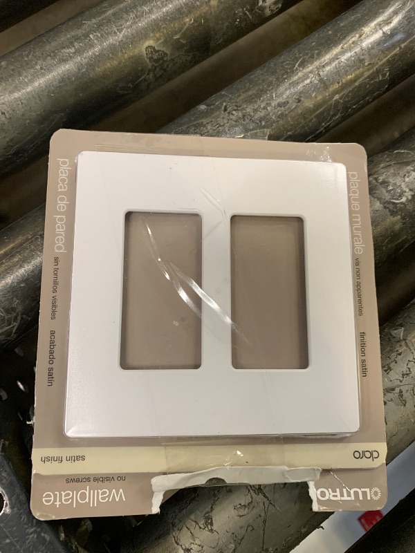 Photo 1 of Lutron Claro 2 Gang Decorator/Rocker Wallplate, For Light Dimmers, Switches and Accessories, Snap-On Installation, No Visible Screws, Satin, SC-2-SW, Snow