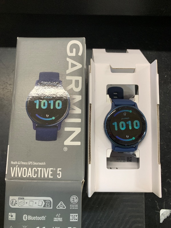 Photo 1 of Garmin vívoactive 5, Health and Fitness GPS Smartwatch, AMOLED Display, Up to 11 Days of Battery, Navy