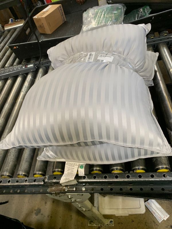 Photo 1 of Basic Beyond Standard Size Pillows - Soft Down Alternative Pillows Standard Size Set of 2 for Back, Stomach or Side Sleepers, Silver, 20x26 Inches
