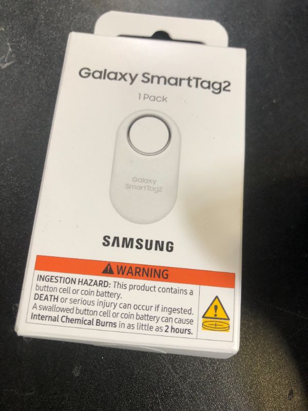 Photo 1 of Samsung Galaxy SmartTag2, Bluetooth Tracker, Smart Tag Tracking Device, Item Finder for Keys, Wallet, Luggage, Pets, Use w/ Phones and Tablets Android 11 or Later, 2023, 1 Pack, White