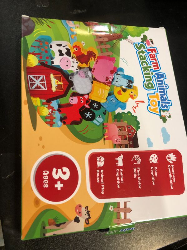Photo 1 of IPOURUP Montessori Toys for Kids 3-7 Wooden Farm Animal Blocks Stacking Games Educational Toy for 3 4 5 6 Year Old Girls Boys Birthday Gifts Toddler Balance Game for Boy Girl Age 3-5