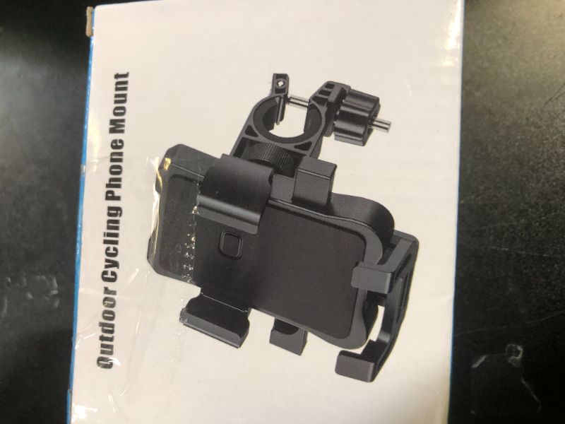 Photo 1 of amzluv Bike Phone Holder Mount, Secure Handlebar Phone Mount Holder for Bike and Motorcycle, Suitable for iPhone and 4.5-6.8" Smartphones, Black