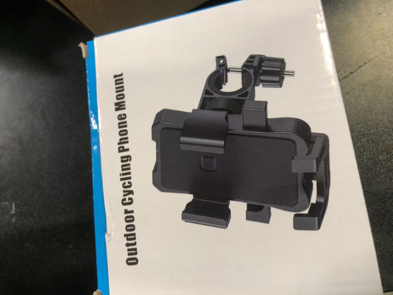 Photo 1 of amzluv Bike Phone Holder Mount, Secure Handlebar Phone Mount Holder for Bike and Motorcycle, Suitable for iPhone and 4.5-6.8" Smartphones, Black