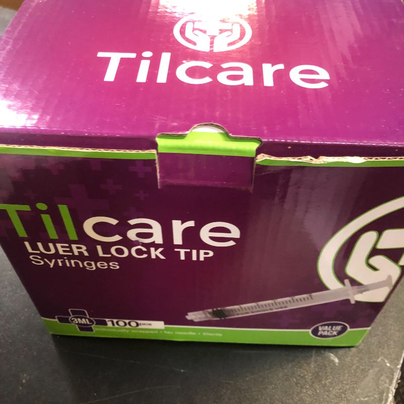 Photo 1 of 3ml Syringe Without Needle Luer Lock 100 Pack by Tilcare - Sterile Plastic Medicine Droppers for Children, Pets or Adults – Latex-Free Oral Medication Dispenser - Syringes for Glue and Epoxy