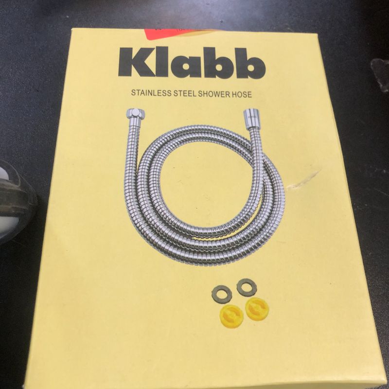 Photo 1 of Klabb Stainless Steel Hand Held Shower Hose - 59 Inch Flexible and Durable with Brass Insert and Nut