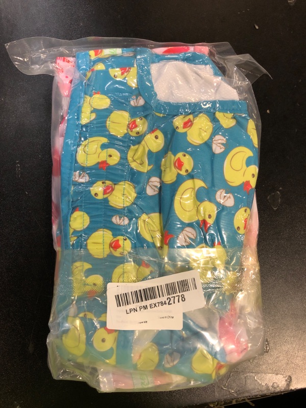 Photo 1 of wegreeco Washable Female Dog Diapers Highly Absorbent Reusable Diapers for Dog in Heat Period, 3 Pack (Yellow Ducks, X-Large)