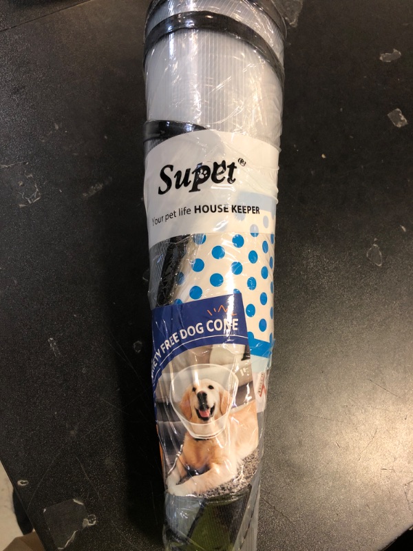 Photo 1 of Supet Dog Cone Collar Adjustable After Surgery, Comfortable Pet Recovery Collar & Cone for Large Medium Small Dogs, Elizabethan Dog Neck Collar Plastic Practical