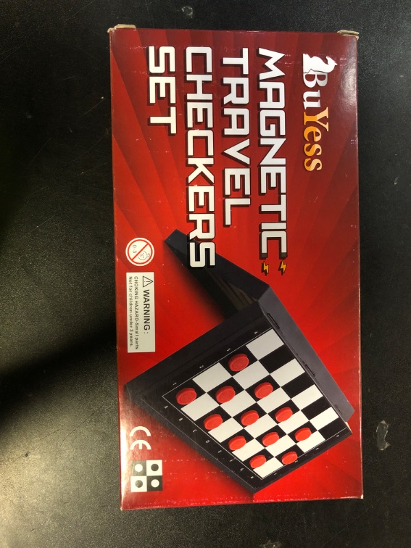 Photo 1 of Magnetic Checkers Board Game and Magnetic Checker Pieces, 9.8 x 9.8 inches Mini Portable Travel Set