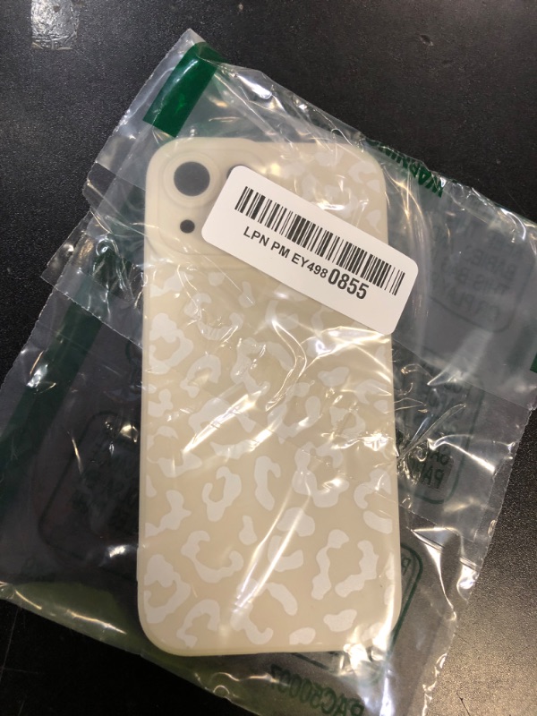 Photo 1 of TEAUGHT Compatible with iPhone 15 Case Cute Pattern White Leopard Print Cheetah Shockproof Silicone Phone Cover for Girls Women -White