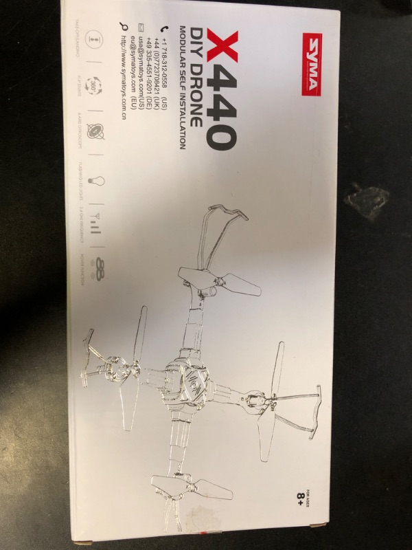 Photo 1 of SYMA Kids Drone with 7-Color LED Light, X440 Indoor Drone for Adults with Altitude Hold, 360°Flip Lightweight RC Helicopter, 2 Batteries Easy to Fly Gift for Kids Beginners