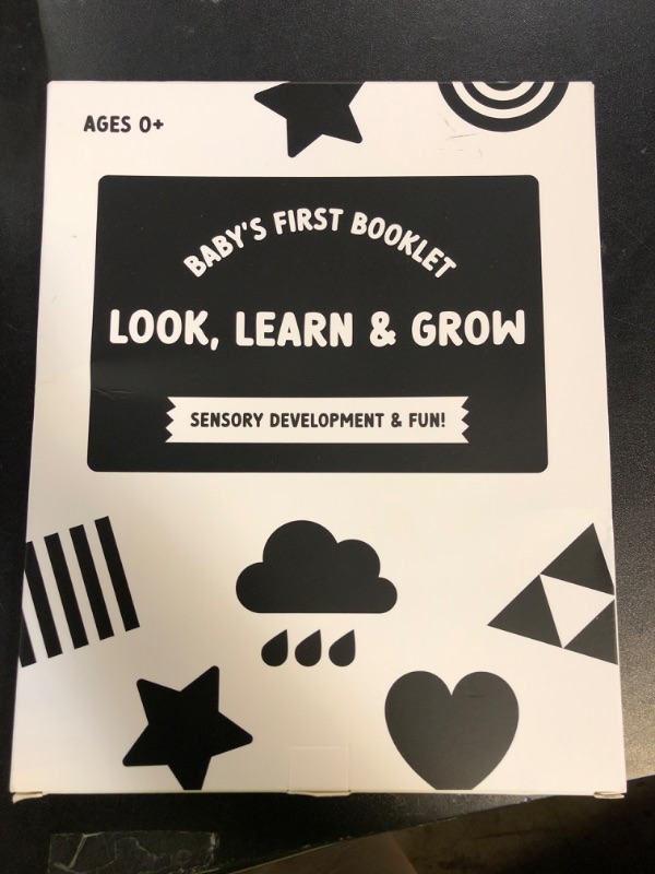 Photo 1 of High Contrast Tummy Time Toy For Baby With Large Black and White Cards - Stimulating Sensory Development Boards & Mirror For Babies & Infants 0-3 Months - Twelve Montessori Patterns That Newborns Love
