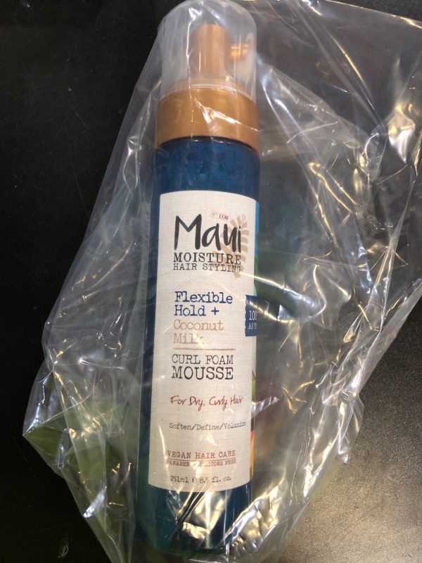 Photo 1 of Maui Moisture Flexible Hold + Coconut Milk Curl Foam Mousse, for Curly Hair Styling, No Drying Alcohols, Parabens or Silicone, 8.5oz
