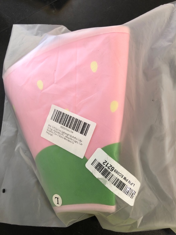 Photo 1 of Soft Dog Cone, Lightweight Elizabethan Collar for Dogs, Adjustable Soft Cones for Dogs/Cats to Stop Licking After Surgery, Cute Strawberry Cone of Shame Alternatives for Pets(Large)