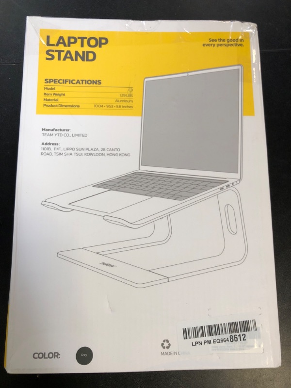 Photo 1 of Nulaxy C3 Fully Aluminum Detachable Laptop Stand, Ergonomic Computer Riser for Desk, Ventilated Cooling & Anti-Slip Design Notebook Stand Compatible with All 10-16" MacBook/Dell XPS/HP/Lenovo, (Gray)